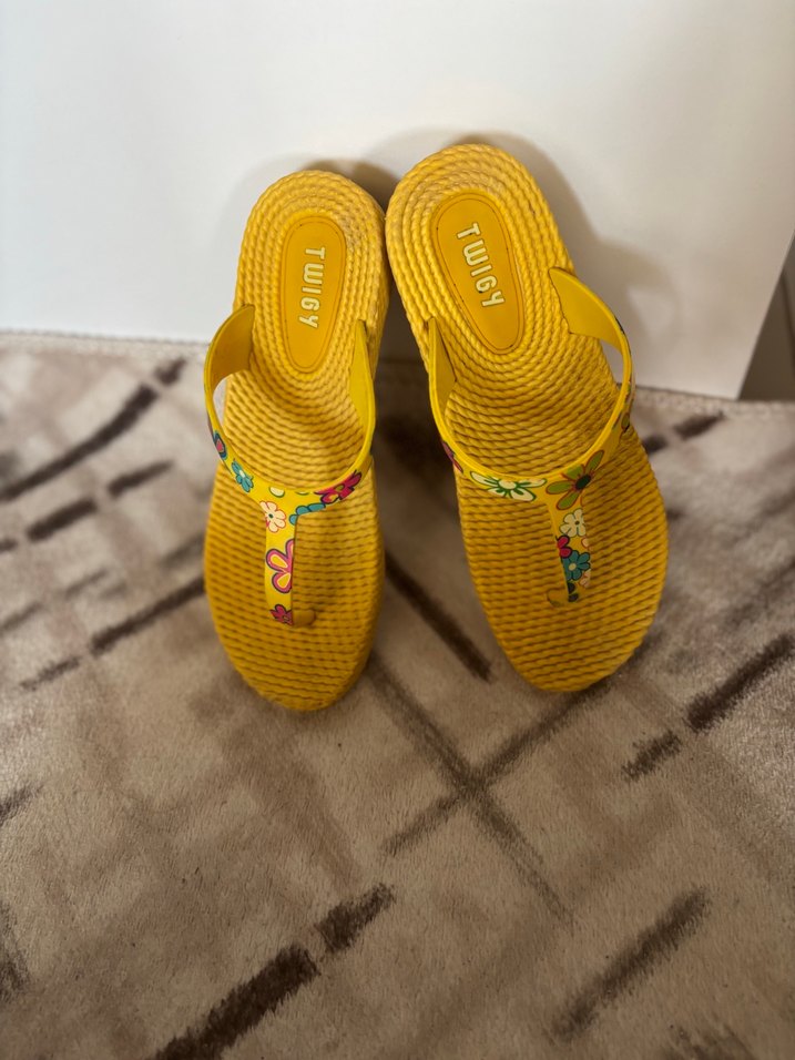 Twigy Sarı Bohem Tarzı Kadın Terlik - Görsel 3