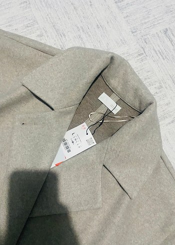 Zara Gri Çift Düğmeli Kısa Kaban - Görsel 4