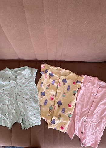 H&M Düğmeli Pastel Renkli Bebek Kız Tulumları