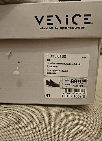41 Beden gri Renk Venice Spor Ayakkabı