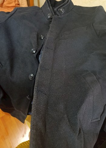 Düğmeli Siyah Erkek Kaban - Görsel 5