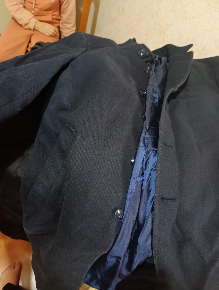 Düğmeli Siyah Erkek Kaban - Görsel 3