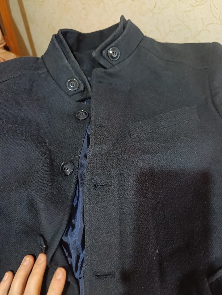 Düğmeli Siyah Erkek Kaban - Görsel 2