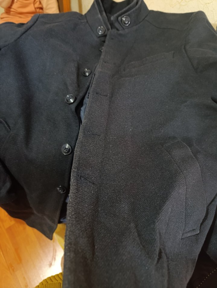 Düğmeli Siyah Erkek Kaban - Görsel 5