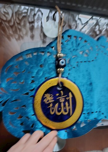 Püsküllü Mavi duvar süsü - Görsel 4