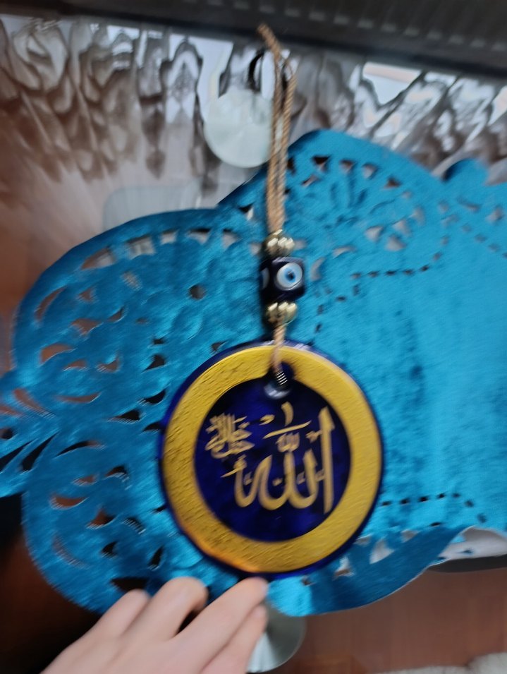 Püsküllü Mavi duvar süsü - Görsel 4