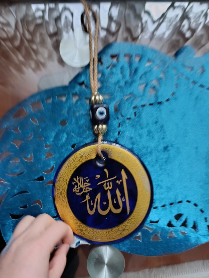 Püsküllü Mavi duvar süsü - Görsel 3