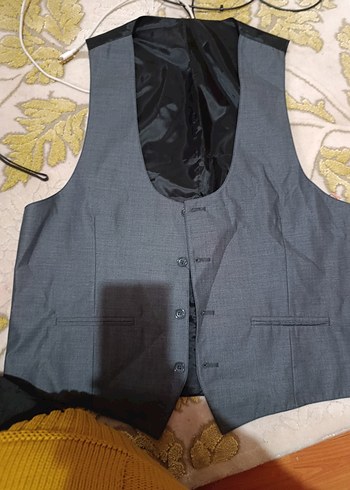 Gri Düğmeli Erkek Yelek - Görsel 2