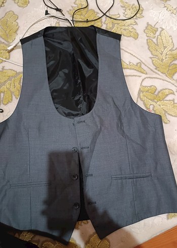 Gri Düğmeli Erkek Yelek - Görsel 3