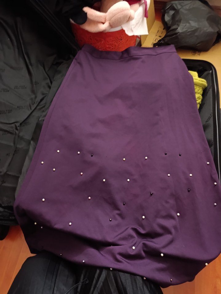 Mor Drapeli Uzun Kadın Etek - Görsel 2