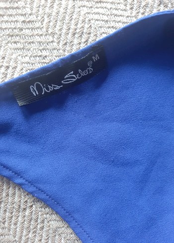 Mavi Mini sırt dekolteli Kadın Elbise - Görsel 3