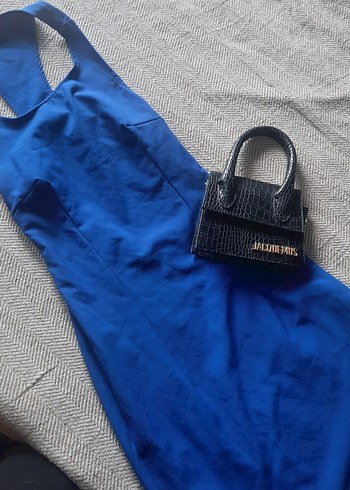 Mavi Mini sırt dekolteli Kadın Elbise - Görsel 2