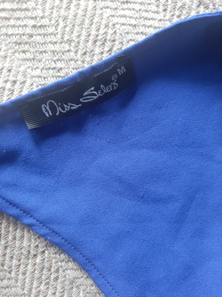 Mavi Mini sırt dekolteli Kadın Elbise - Görsel 3