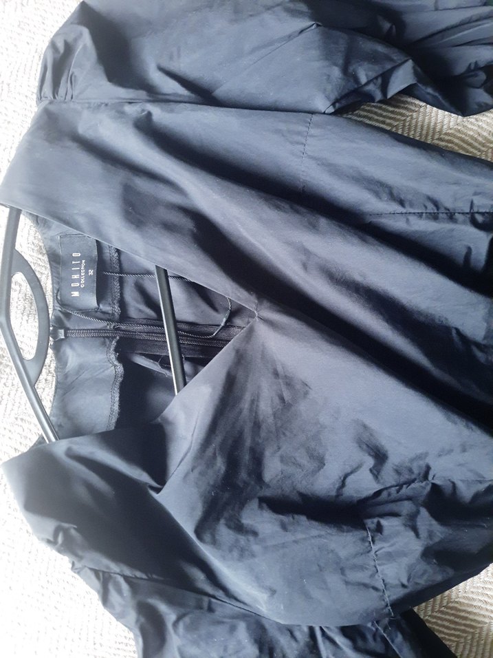 Siyah Mini paraşüt kumaş balon elbise - Görsel 3