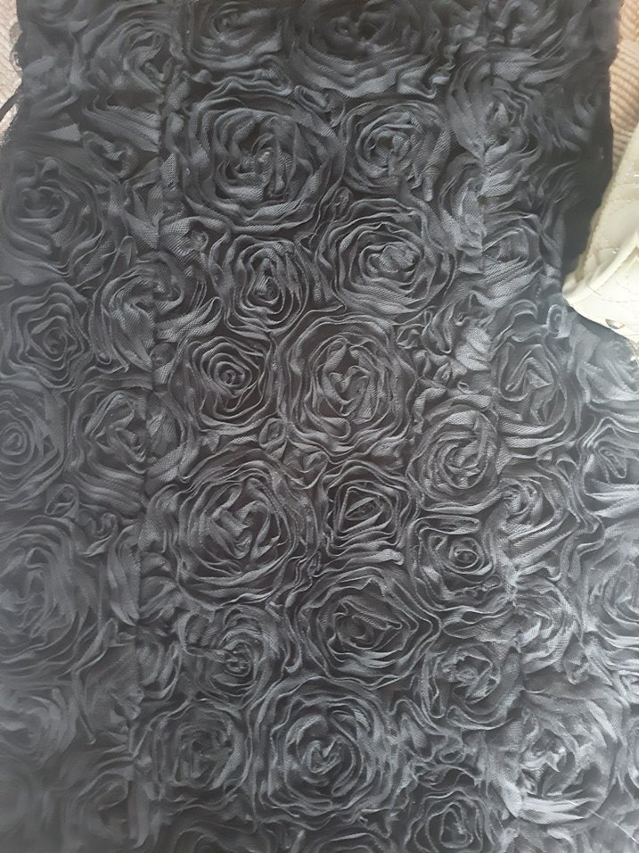 Siyah Straplez mini üç boyutlu desenli Elbise - Görsel 4