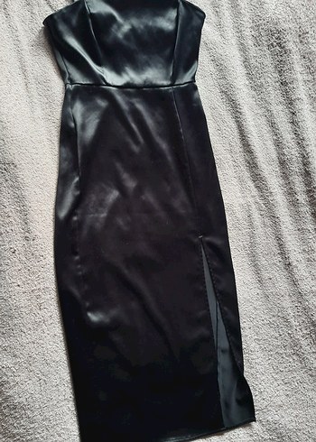 Zara Siyah Uzun İnce Askılı Straplez Elbise - Görsel 2