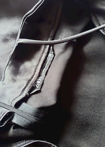 Zara Siyah Uzun İnce Askılı Straplez Elbise - Görsel 5