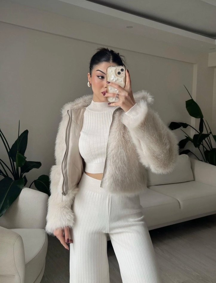 Bej triko takım - Görsel 3