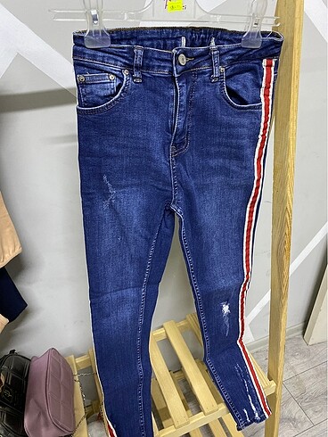 Lacivert dar paça pantolon