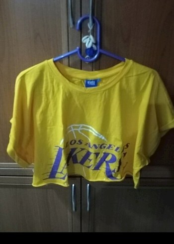 Defacto Sarı Los Angeles Lakers Baskılı Crop Top