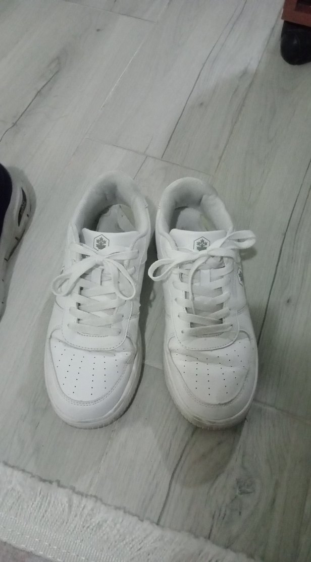 ErkekBeyaz Düz Sneaker - Görsel 2