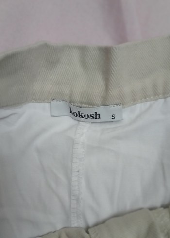 Bej Pilili Keten Mini Etek - Görsel 4