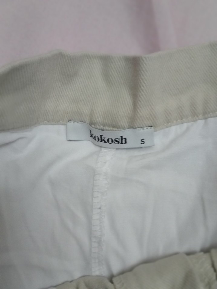 Bej Pilili Keten Mini Etek - Görsel 4