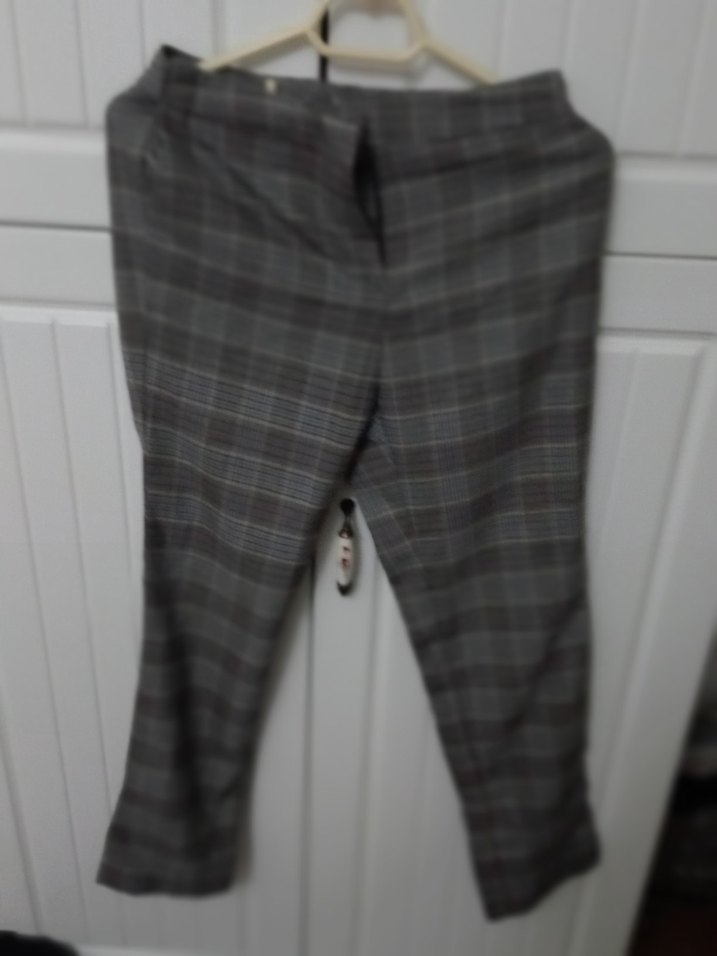 Düğmeli Gri Regular Fit Kadın Pantolon - Görsel 2