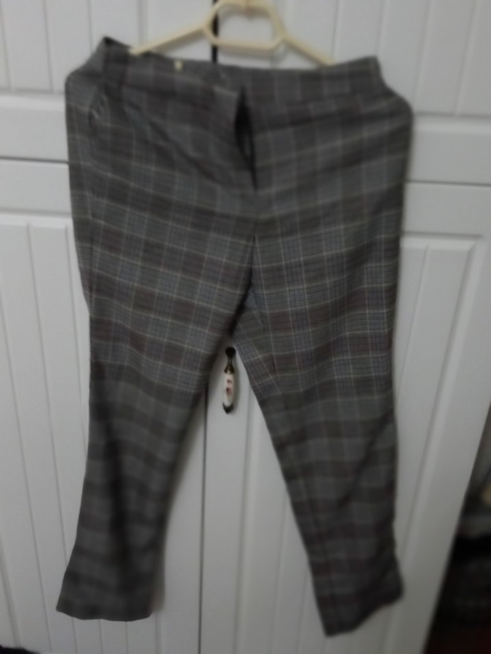 Düğmeli Gri Regular Fit Kadın Pantolon - Görsel 3