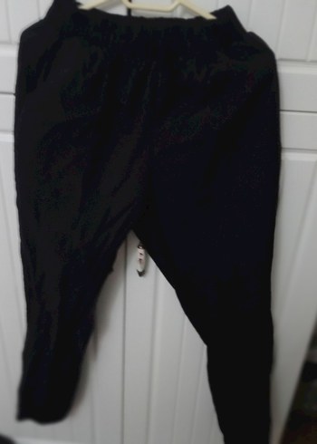 Siyah Kadın Rahat Kesim  Kumaş Pantolon - Görsel 2