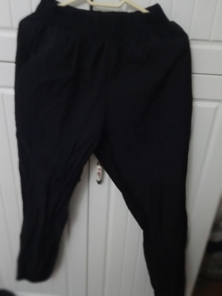 Siyah Kadın Rahat Kesim  Kumaş Pantolon - Görsel 2