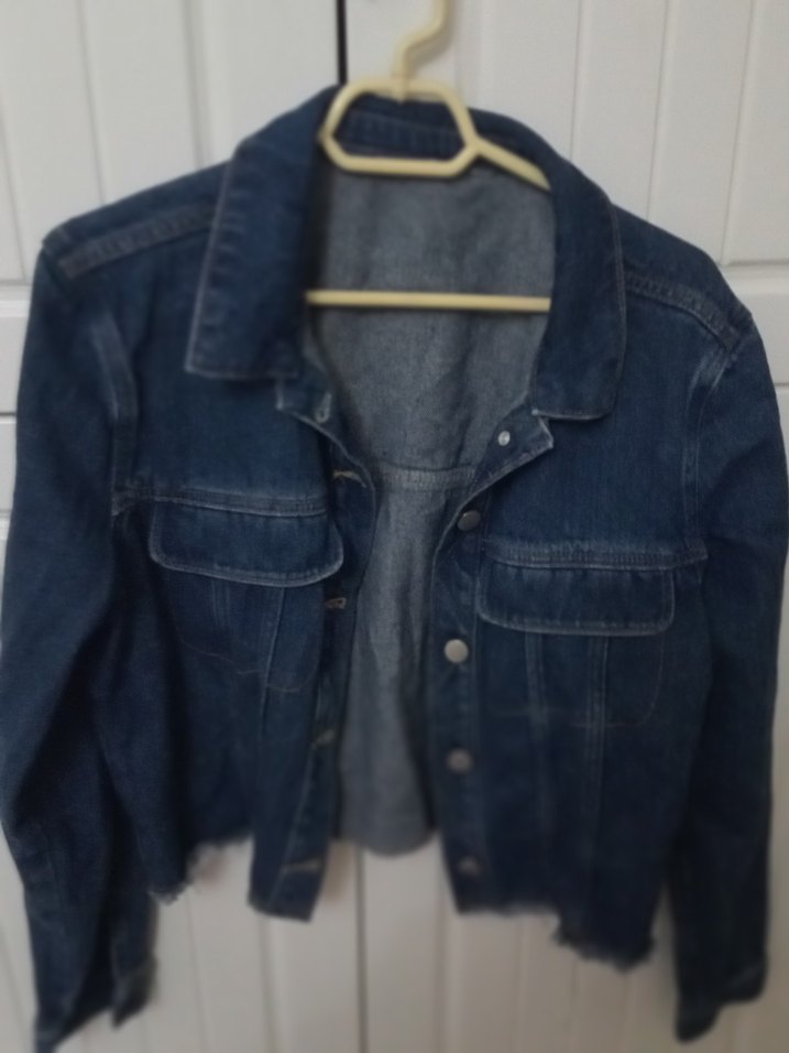 Kadın Mavi Denim Ceket, Düğmeli, Salaş Kesim - Görsel 4