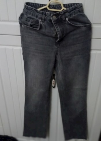 Gri Bol Kesim  Kot Pantolon - Görsel 2