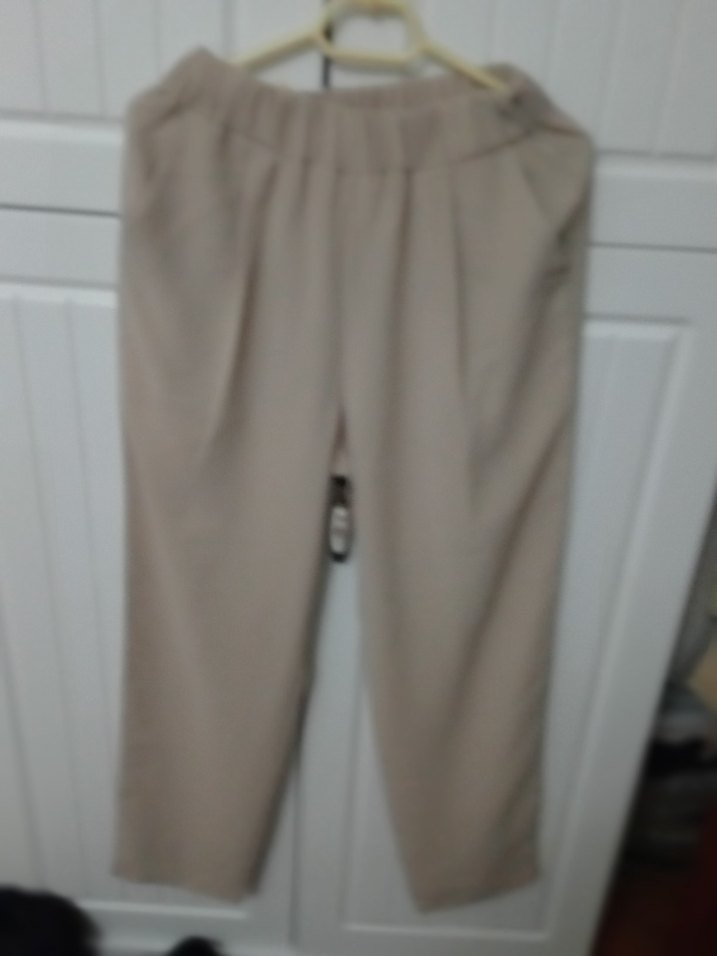 Bej Rahat Kesim Keten Kadın Pantolon - Görsel 4