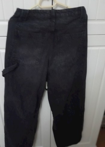 Kadın Siyah Kemerli Loose Fit Jean - Görsel 5