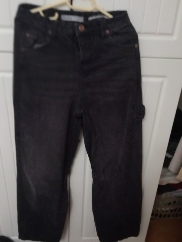 Kadın Siyah Kemerli Loose Fit Jean - Görsel 3