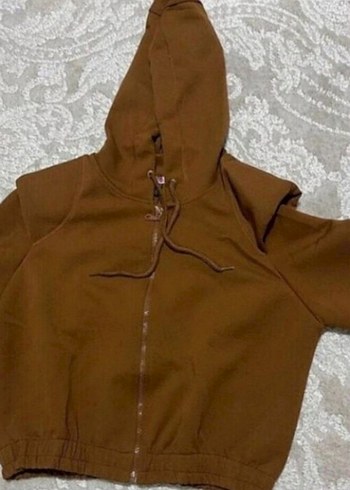 Kahverengi Fermuarlı Kapüşonlu SweatshirtTAKİM