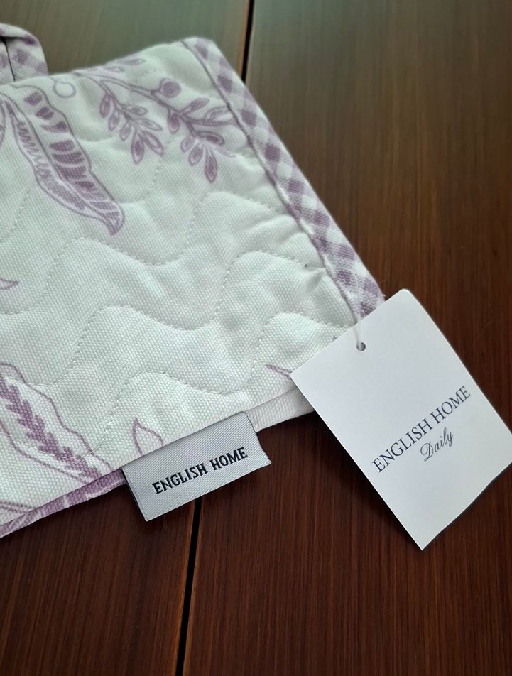 English Home Mor Desenli Mutfak Önlüğü ve Eldiven Takım - Görsel 5