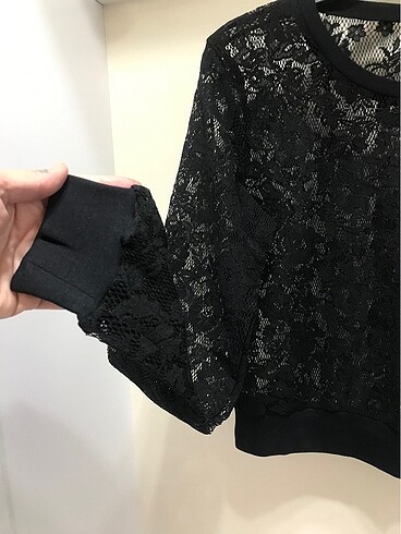 s Beden siyah Renk H&M dantel bluz