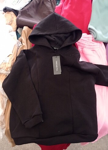 xl Beden siyah Renk Yırtmaç Detaylı Sweatshirt