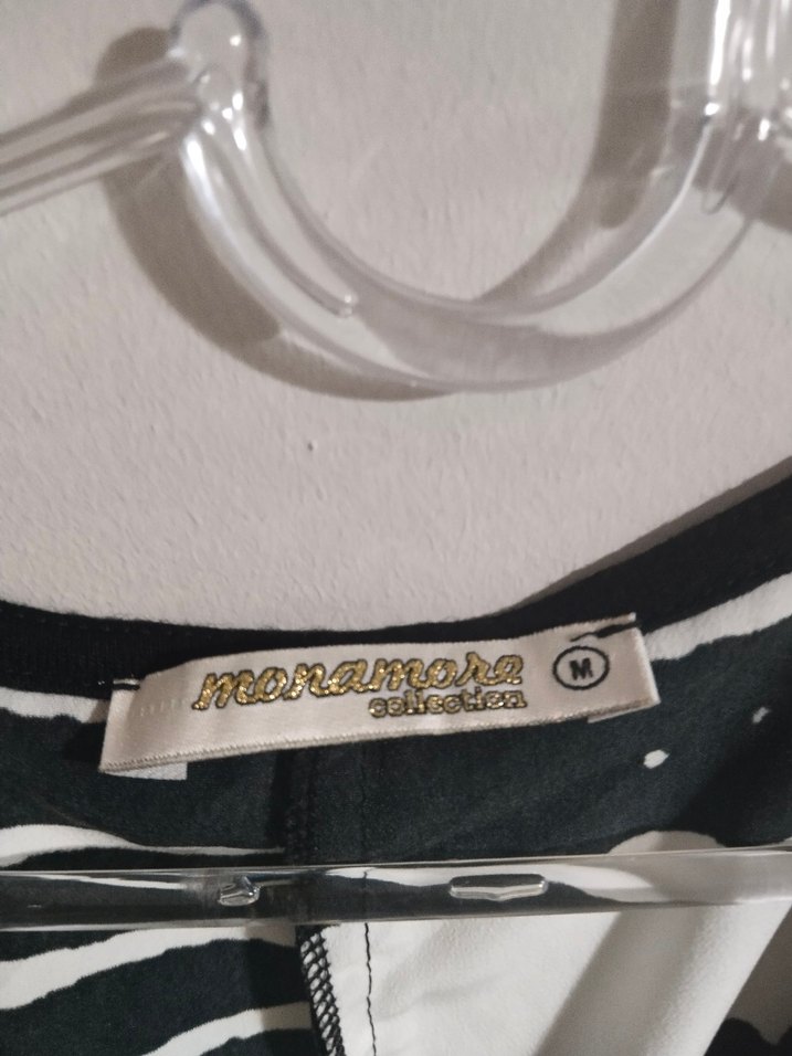 Zebra Desenli Uzun V Yaka Elbise - Görsel 4