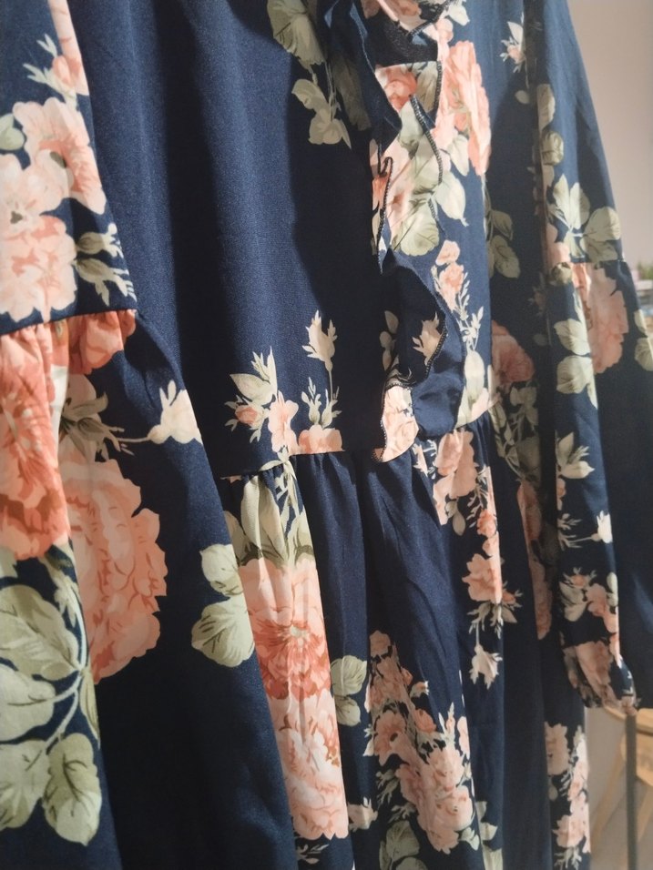 Çiçek Desenli Uzun Bohem Elbise - Görsel 4