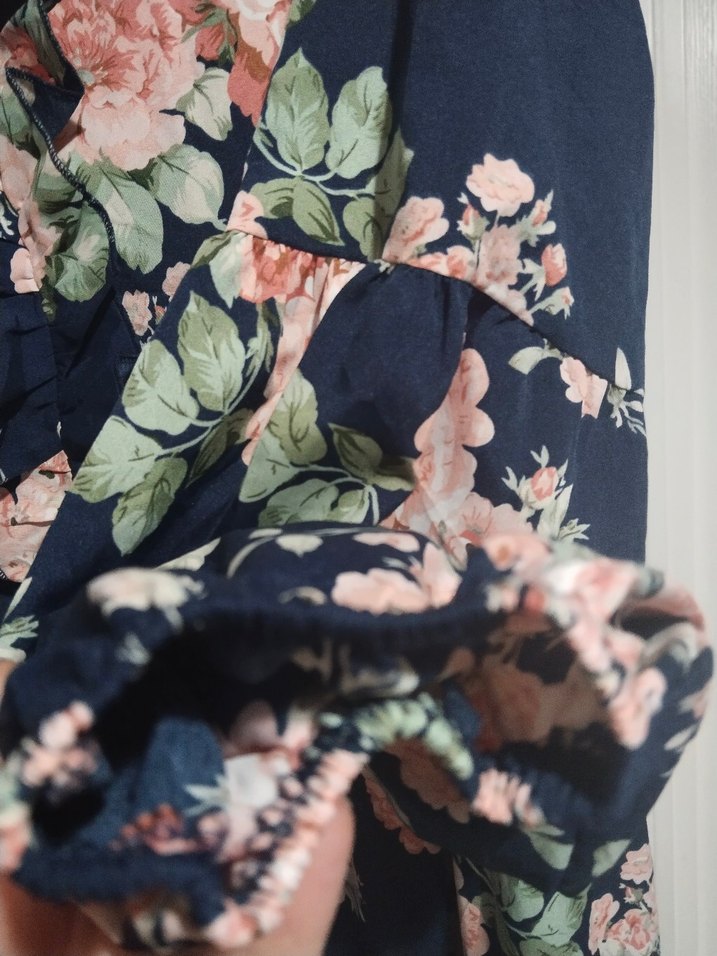 Çiçek Desenli Uzun Bohem Elbise - Görsel 3