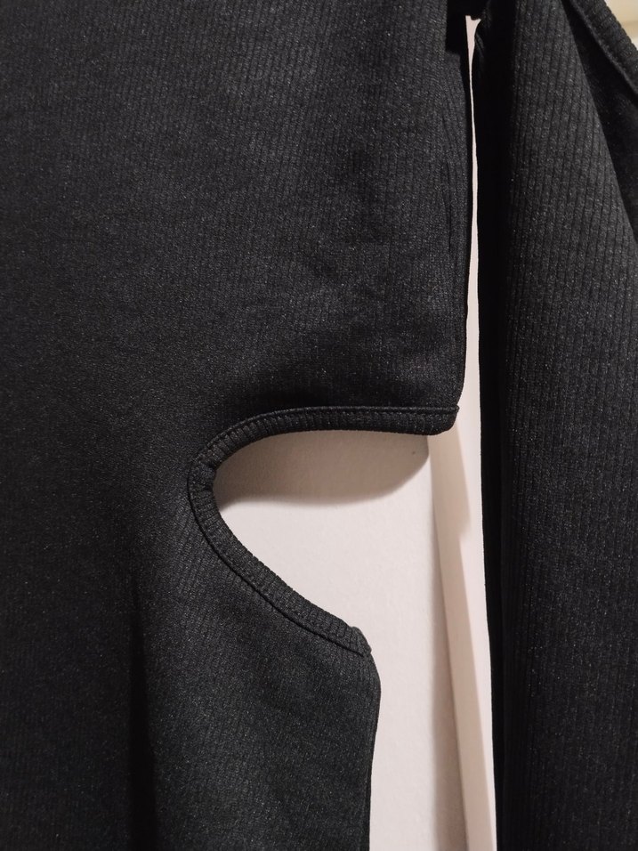 Siyah Asimetrik Kesim Midi Elbise - Görsel 3