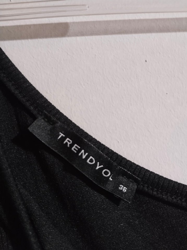 Siyah Asimetrik Kesim Midi Elbise - Görsel 5