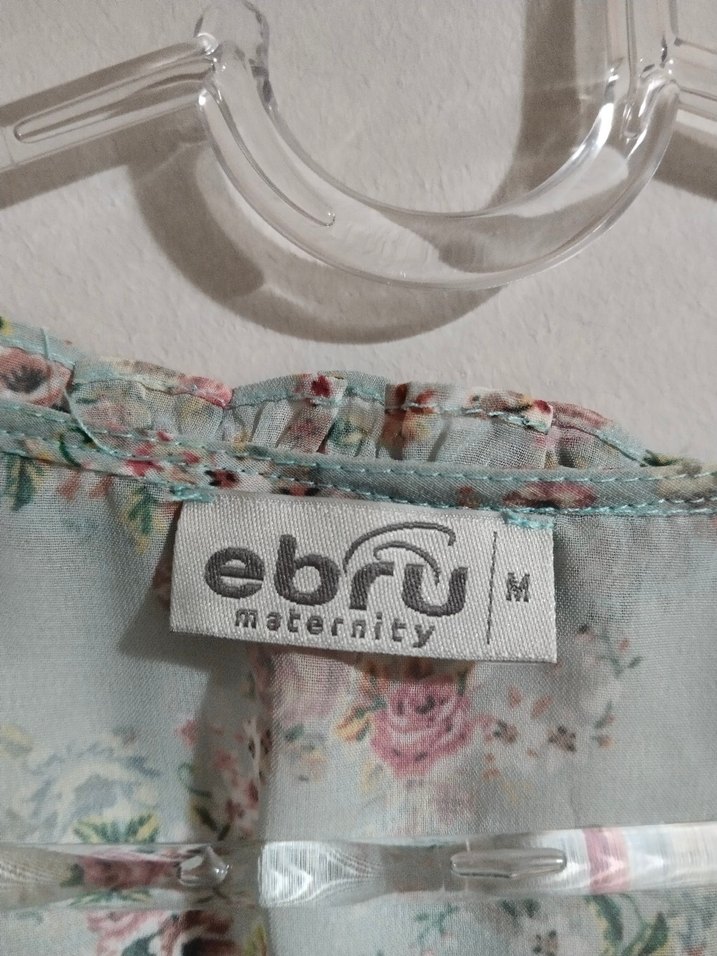 Turkuaz Çiçekli Bohem Pamuklu Midi Elbise - Görsel 4