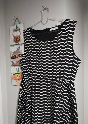 Siyah Beyaz Zebra Desenli Hamile Elbisesi - Görsel 2