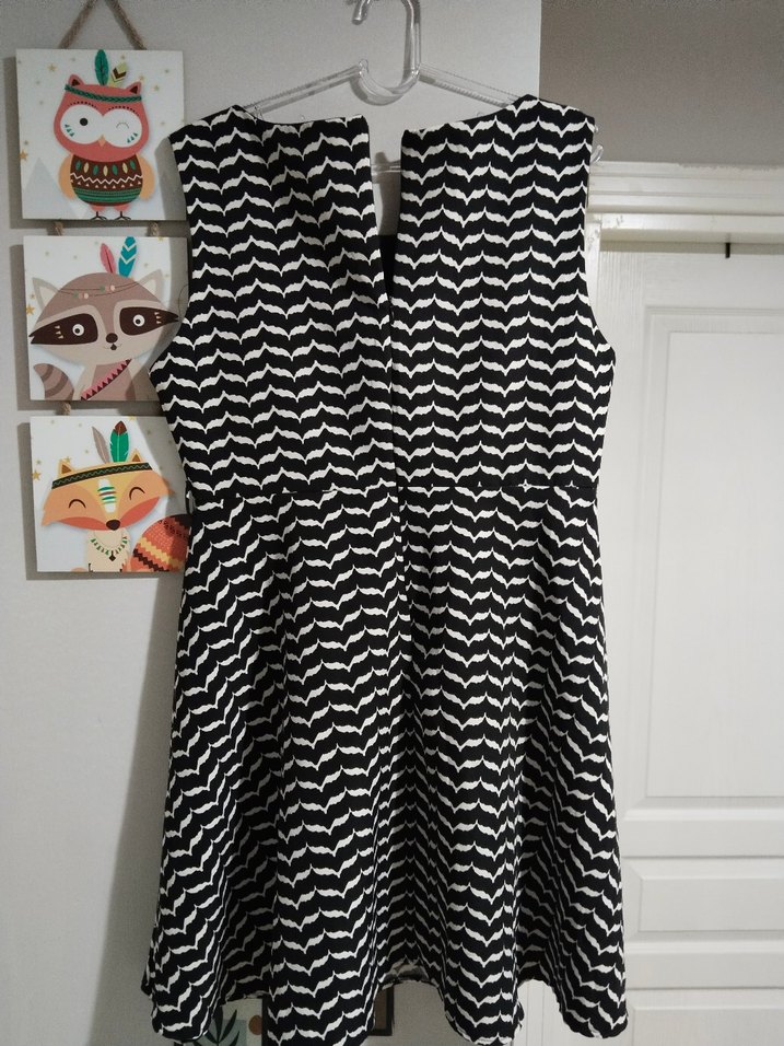 Siyah Beyaz Zebra Desenli Hamile Elbisesi - Görsel 5