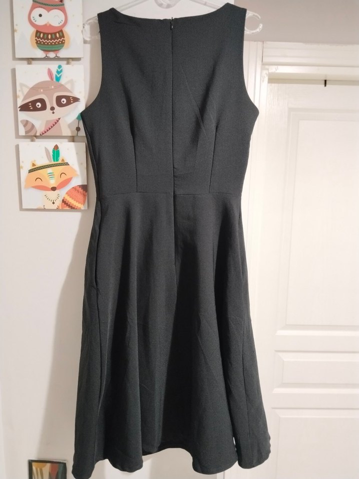 Siyah Kemerli Midi Kadın Elbise - Görsel 3