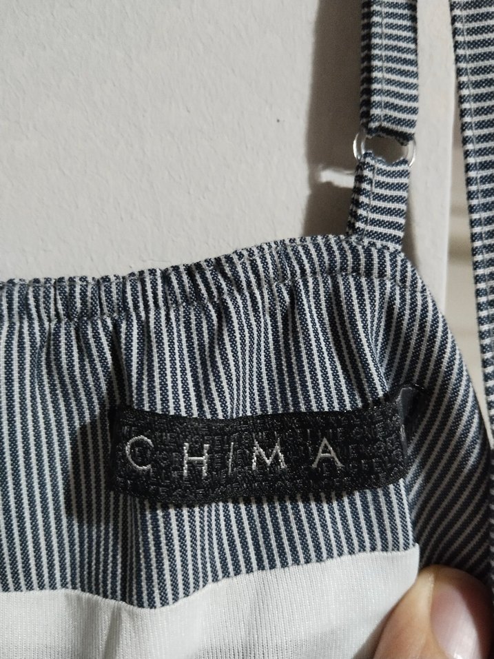 Gri Keten Midi Askılı Elbise - Görsel 4